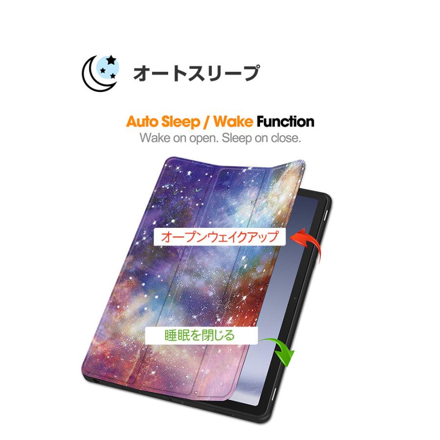 Galaxy Tab A9+ ケース 耐衝撃 カバー TPUとPUレザー おしゃれ ケース スタンド機能 カード収納 タブレットケース ギャラクシー タブA9 A9+ 手帳型カバー｜visos-store｜08