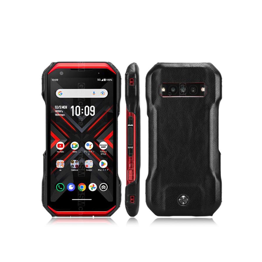 京セラ KYOCERA TORQUE G06 KYG03 ケース PC素材 背面PUレザー調