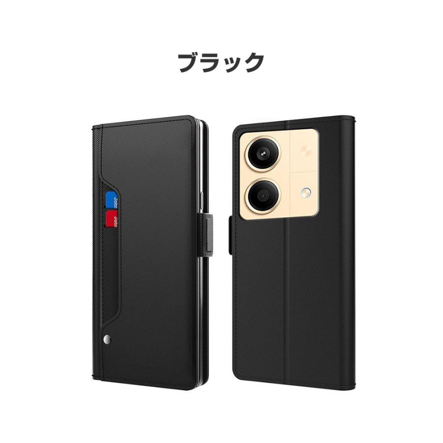 シャオミ Xiaomi Poco X6 Neo/Redmi Note 13R Pro 用のケース TPU&PU レザー 軽量 汚れ防止 スタンド機能 カード収納 手帳型カバー CASE 強化ガラス付き｜visos-store｜11