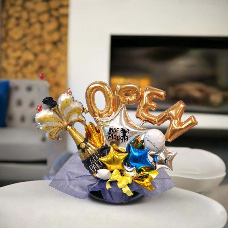 開店祝いに数字を選んで周年祝いも可能 シャンパンオープンバルーン