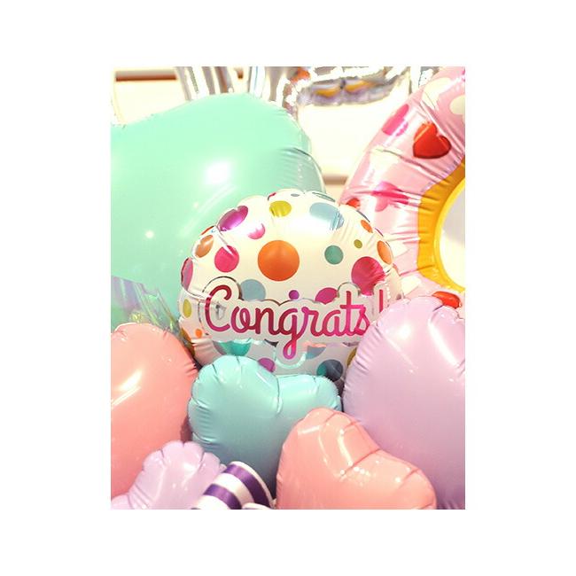 開店祝い バルーンギフト ドーナツハート 名入れ無料 周年祝いOPEN数字対応 ドーナツ店 パン屋 スイーツ店 カフェ向け 卓上アレンジメント | ブランド登録なし | 08