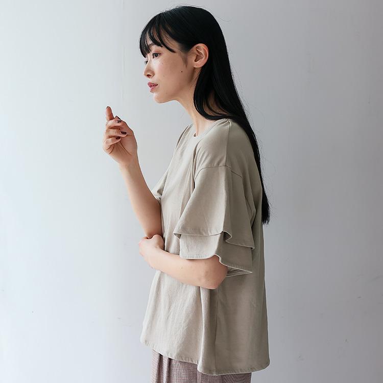 VitaFelice トップス レディース Tシャツ フリル袖 フレア