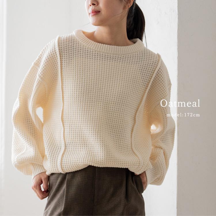 VitaFelice（ヴィータフェリーチェ） ワッフル ニット レディース 長袖