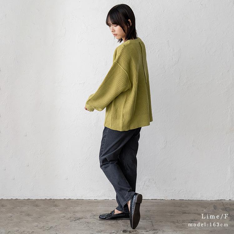 今期ワッフルニット KOBE LETTUCE（神戸レタス） ニット ワッフルニット クルーネック