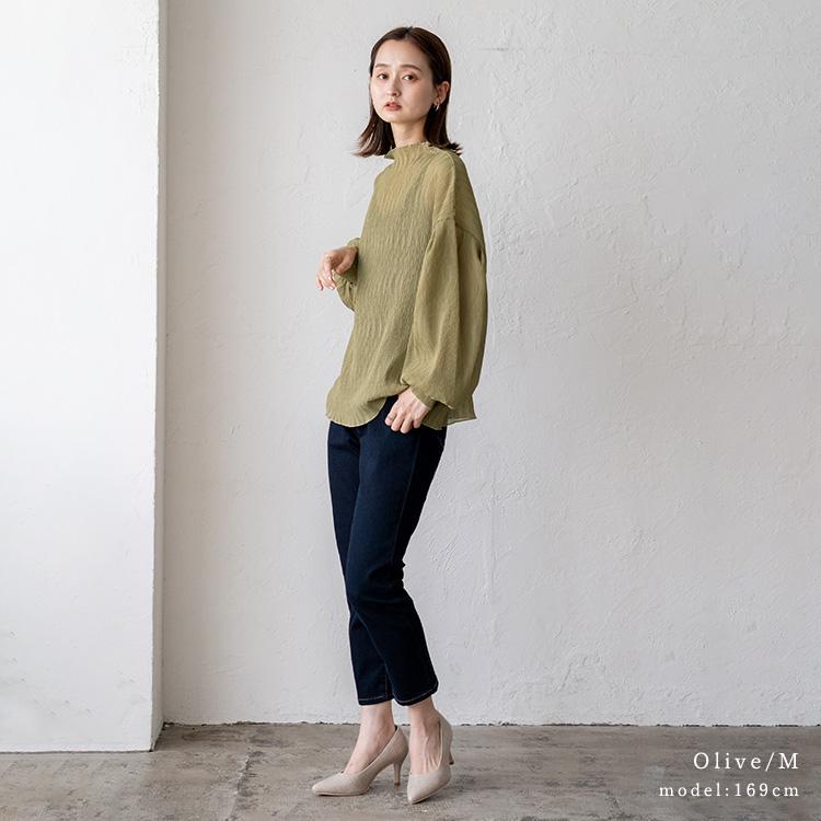 シースルー　ブラウス　パーティー　KRIZIA VitaFelice（ヴィータフェリーチェ） ブラウス レディース 長袖 シワ