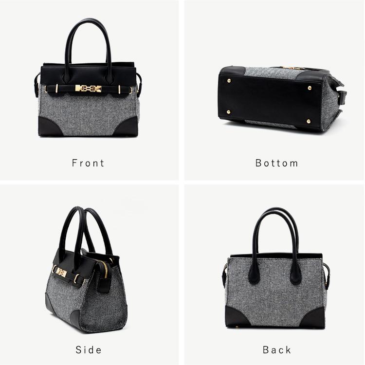 VitaFelice ハンドバッグ レディース 小さめ チェック柄 自立