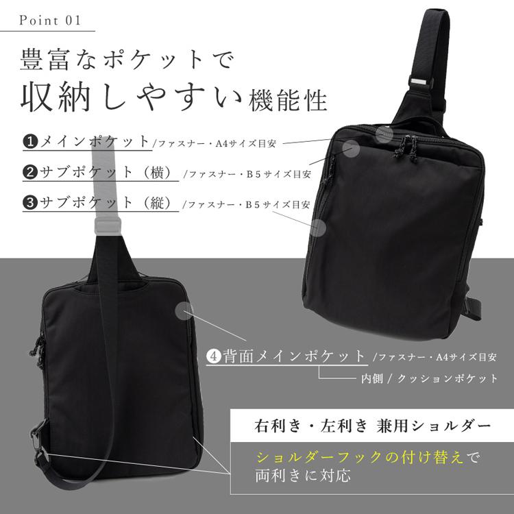 VitaFelice スリングバッグ メンズ 斜めがけ 軽量 高密度