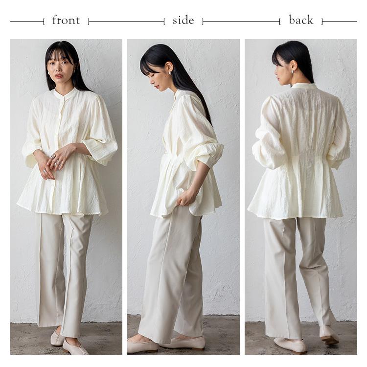 No Rule No Line sale ブラウス レディース 長袖 薄手 シャツ ギャザー