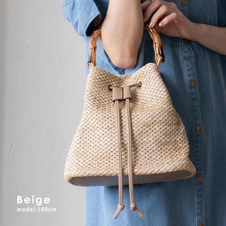 VitaFelice 巾着バッグ レディース ショルダー 小さめ かご