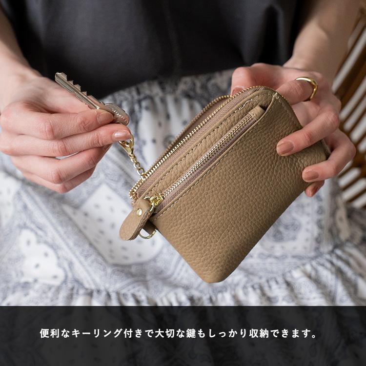 VitaFelice マルチケース レディース 本革 多収納 キーリング