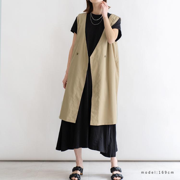 VitaFelice ジレ レディース トップス ベスト ダブルボタン ノー