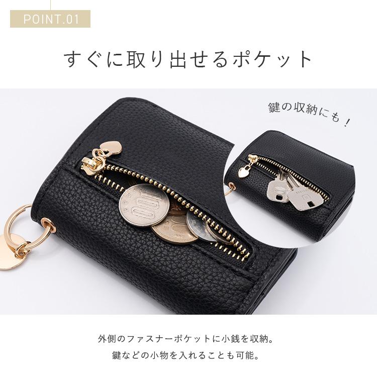 人気ノベルティのチェーンカードケースウォレット2つ折り財布 チェーン付き二つ折り財布✨本革 メンズ レザー コンパクト カード