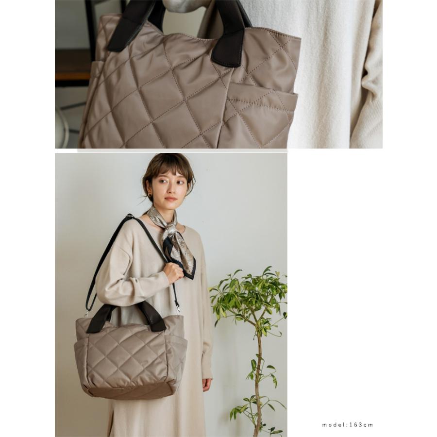 SALE トートバッグ レディース A4 軽い 大容量 2way ショルダーバッグ マチあり キルティング ナイロン 通勤 シンプル おしゃれ 人気 vinb-21c28z arocoの画像