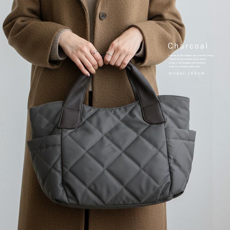 SALE トートバッグ レディース A4 軽い 大容量 2way ショルダーバッグ マチあり キルティング ナイロン 通勤 シンプル おしゃれ 人気 vinb-21c28z arocoの画像