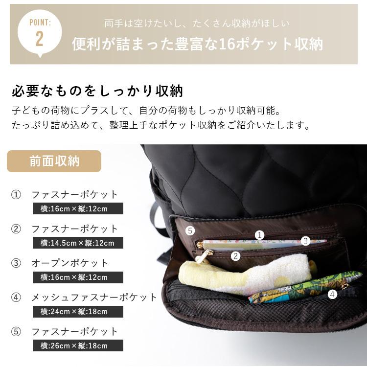 VitaFelice リュック レディース 16ポケット マザーズバッグ