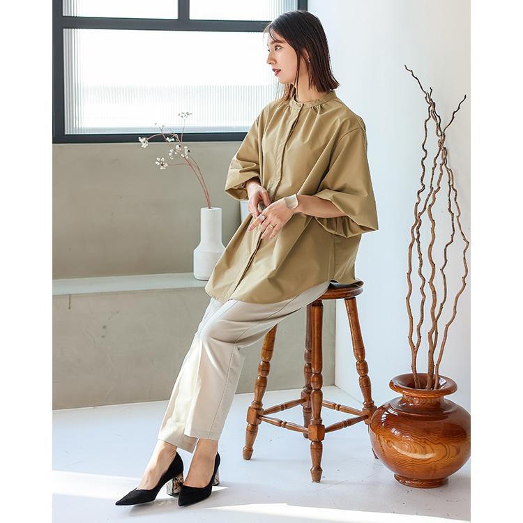 No Rule No Line sale ブラウス レディース 半袖 スタンドカラー