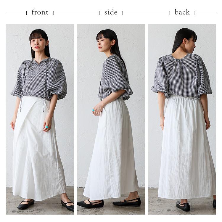 No Rule No Line SALE ブラウス レディース バルーン袖 ギンガム