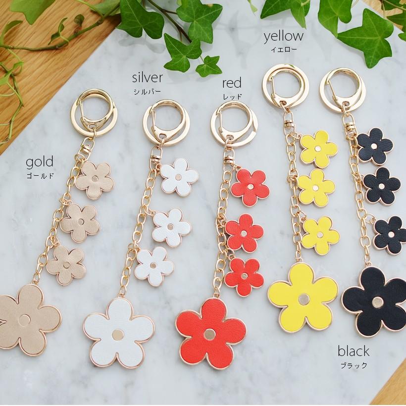 VitaFelice バッグチャーム レディース デイジー 4連 フラワー