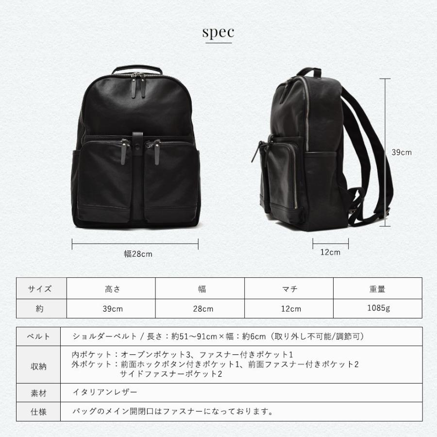 VitaFelice リュック メンズ 大きめ 9ポケット 本革 イタリアン VitaFelice リュック メンズ 大きめ 9ポケット 本革 イタリアン