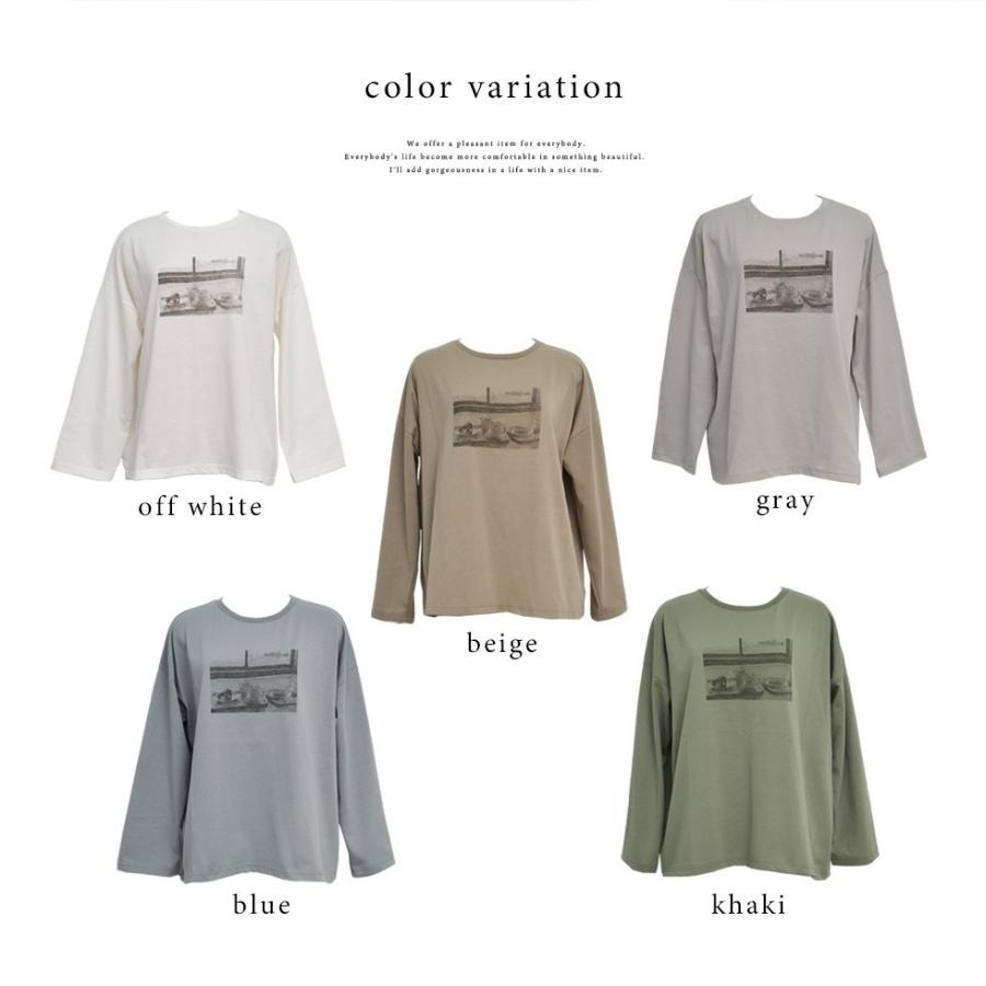 Sale カットソー レディース グラフィックロンt 人気 アースカラー トップス ボックスシルエット シャツ 長袖 コットン ポリエステル 体型カバー Vsjc Tw8655 Vsjc Tw8655 Vitafeliceヤフー店 通販 Yahoo ショッピング