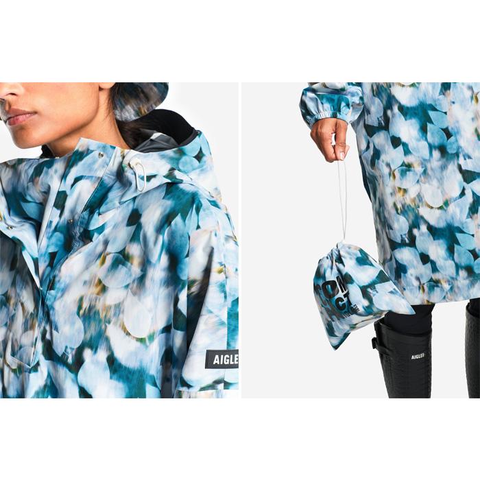 AIGLE（エーグル） レディース 防水 軽量 パッカブルポンチョ レイン