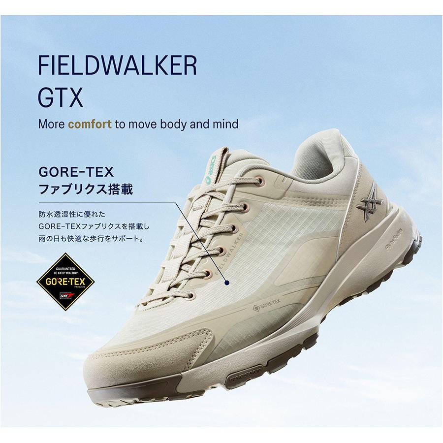 3E幅 アシックス メンズ レディース フィールドウォーカー ゴアテックス ウォーキングシューズ 防水 ハイキング GTX スニーカー ウェルネス 登山 1293A045の画像