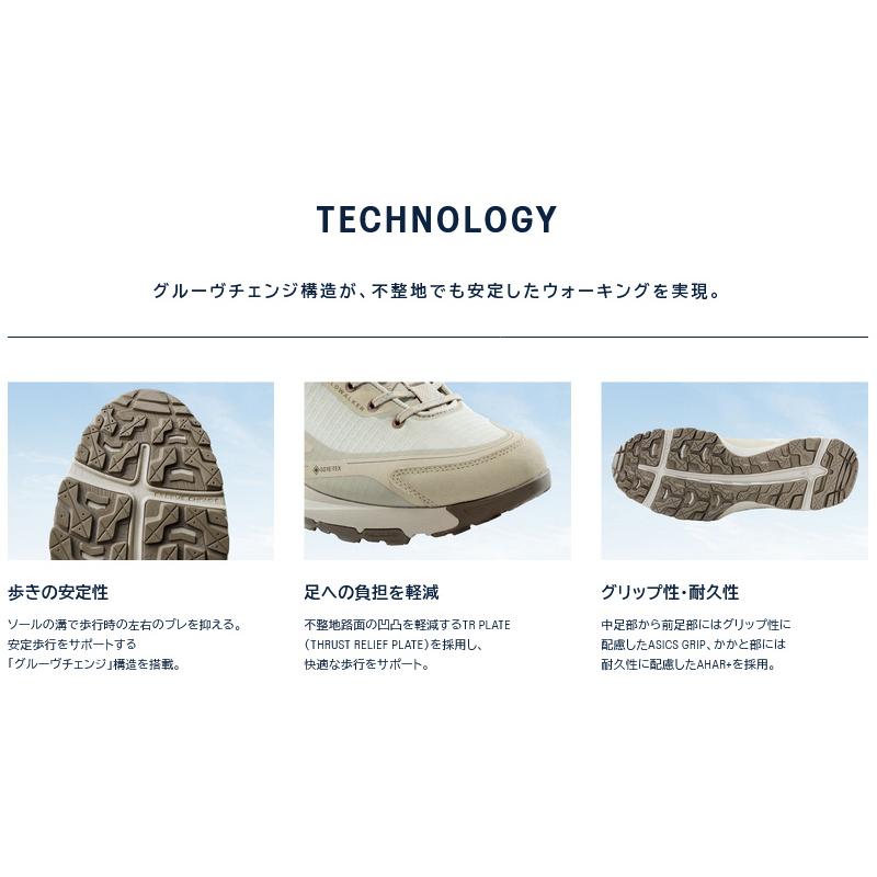 3E幅 アシックス メンズ レディース フィールドウォーカー ゴアテックス ウォーキングシューズ 防水 ハイキング GTX スニーカー ウェルネス 登山 1293A045の画像