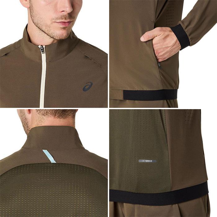 アシックス メンズ アクティブリーズ ACTIBREEZE ジャカードジャケット ジョギング マラソン ランニングウェア トップス ブラック 黒 ブラウン 茶色 送料無料 asics 2031E886 ASICS（アシックス） メンズ アクティブリーズ ACTIBREEZE ジャカード