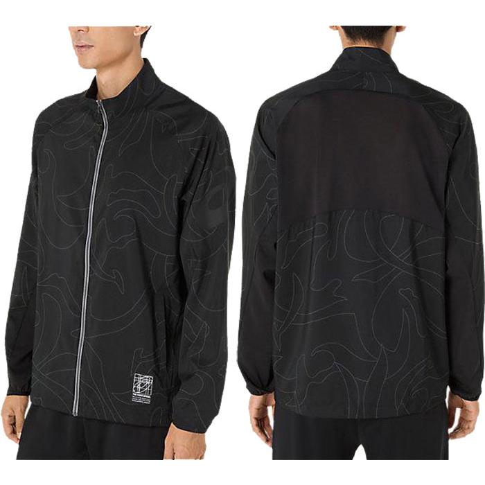 asics アシックス クールグラフィックサマーウーブンジャケット PERFORMANCE BLACK XL 2031E988 1 | スポーツ ウェア トップス アウター 長袖 ロングスリーブ フルジップ 通気性 メッシュ ムレ軽減 UVケア 吸汗性 速乾性 トレーニング メンズ ASICS（アシックス） メンズ レディース クールグラフィックサマー