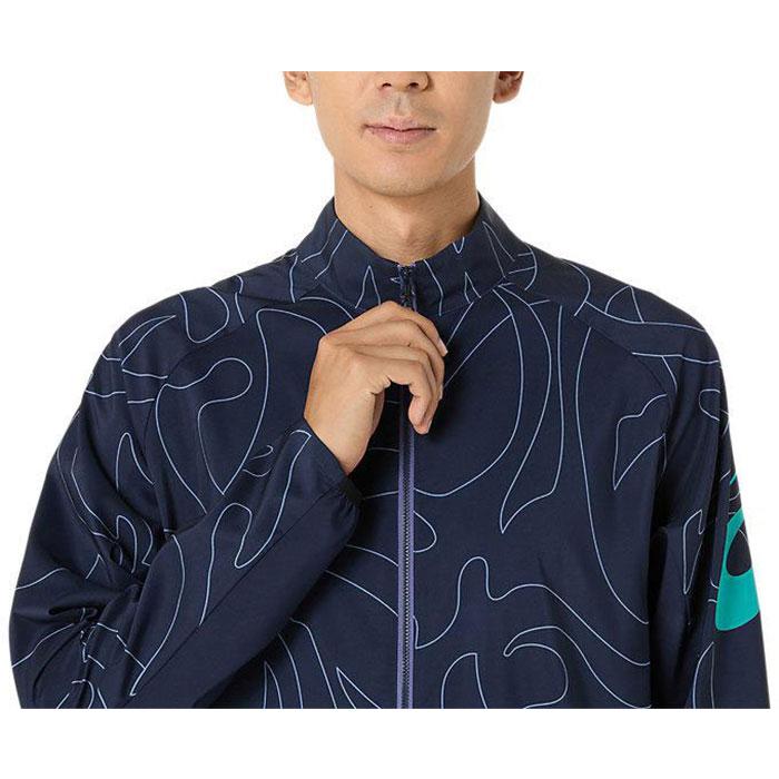 アシックス メンズ レディース クールグラフィックサマーウーブンジャケット フィットネス トレーニングウェア トップス 長袖 UVケア 吸汗速乾 ブラック 黒 送料無料 asics 2031E988 ASICS（アシックス） メンズ レディース クールグラフィックサマー