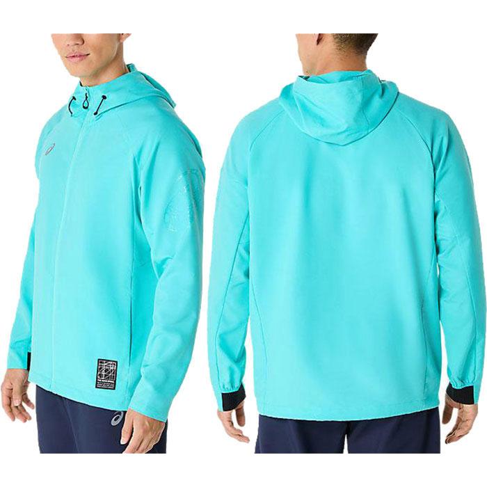 asics（アシックス） ランニング アウター・ベスト ドライアクティモーションクロスフーディージャケット 【Energy Aqua】 2031E980.402 ウェア 羽織 夜 春 秋 寒さ 防風 収納 持ち運び トップス ジャージ メンズ・ユニセックス 男性用・女性用 水 25 {SK} ASICS（アシックス） メンズ ドライアクティモーションクロス