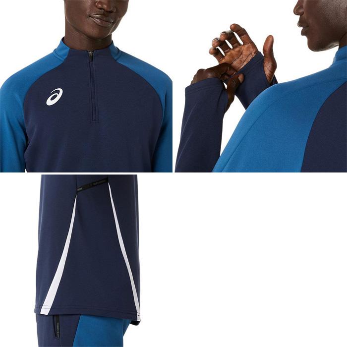 ASICS（アシックス） メンズ ハーフジップニットシャツ サッカーウェア