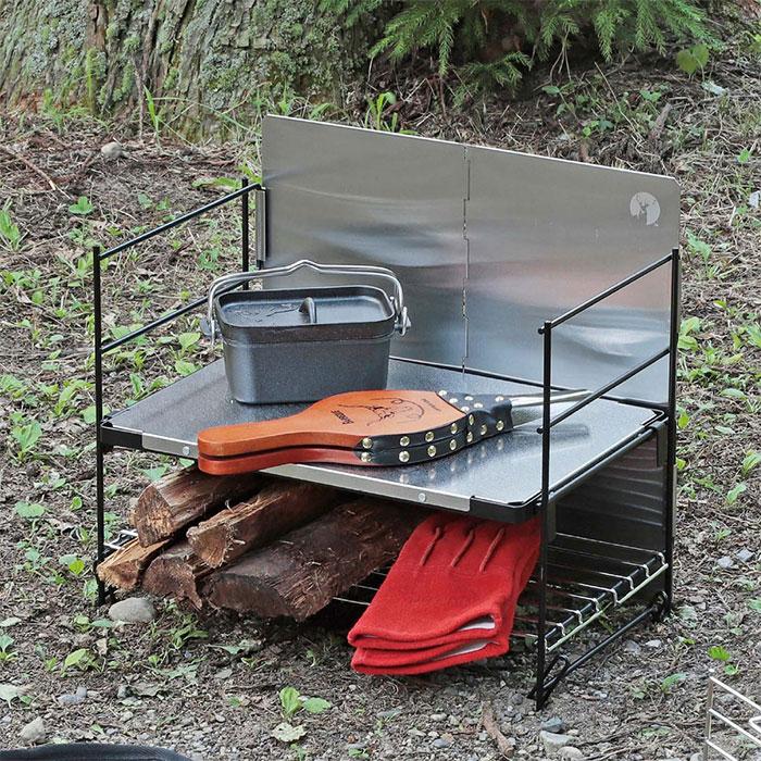 キャプテンスタッグ メンズ レディース ステンレス マルチラックテーブル 風防付 アウトドア用品 防風 バーベキュー BBQ キャンプ 送料無料 CAPTAIN STAG UC596 CAPTAIN STAG（キャプテンスタッグ） メンズ レディース ステンレス
