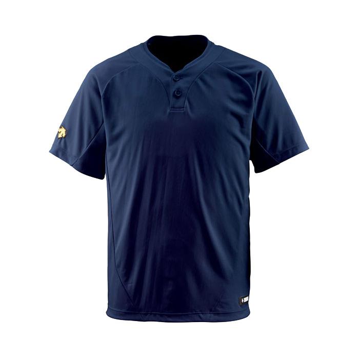 DESCENTE（デサント） メンズ ベースボールシャツ 2ボタン Vネック DB