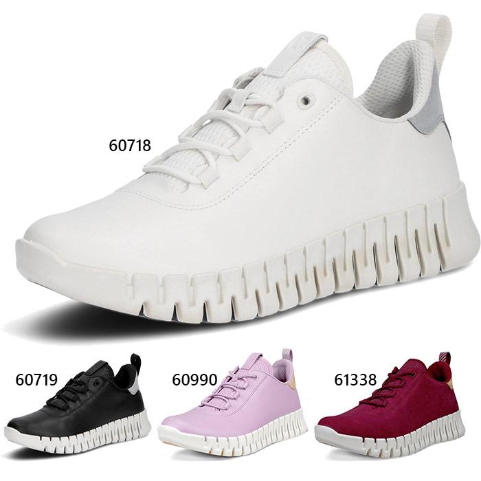ecco（エコー） レディース レザースニーカー gruuv flexible sole スニーカー シューズ 紐靴 ローカット 本革 ...