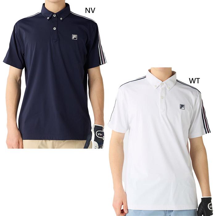 (フィラ ゴルフ)FILA GOLF FILA半袖シャツ747613メンズ 747613  PK L dwos6rj FILA GOLF フィラ ゴルフ メンズ 接触冷感 ライン入り半袖シャツ