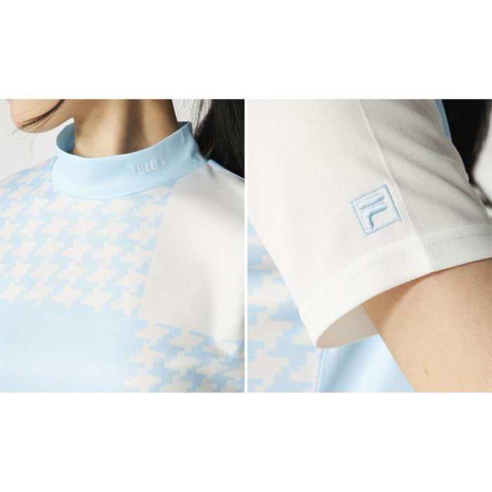 FILA GOLF フィラ ゴルフ レディース 配色切り替え半袖モックネック