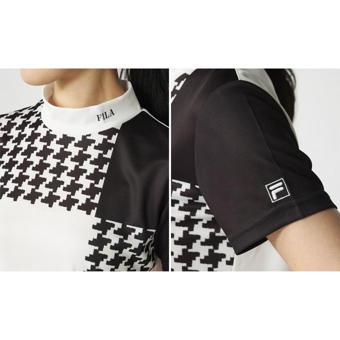FILA GOLF フィラ ゴルフ レディース 配色切り替え半袖モックネック