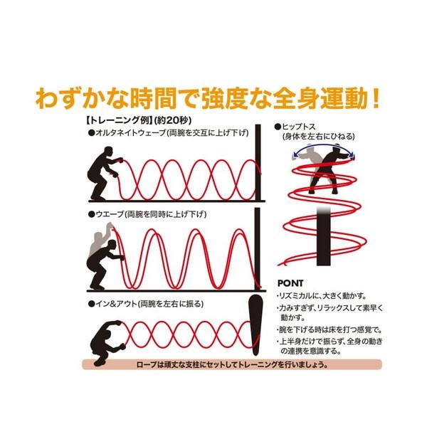 9m 7.5kg ハタ メンズ レディース バトルロープ 縄 体幹トレーニング 筋トレ 全身運動 有酸素運動 ロープ スイング BRB009の画像