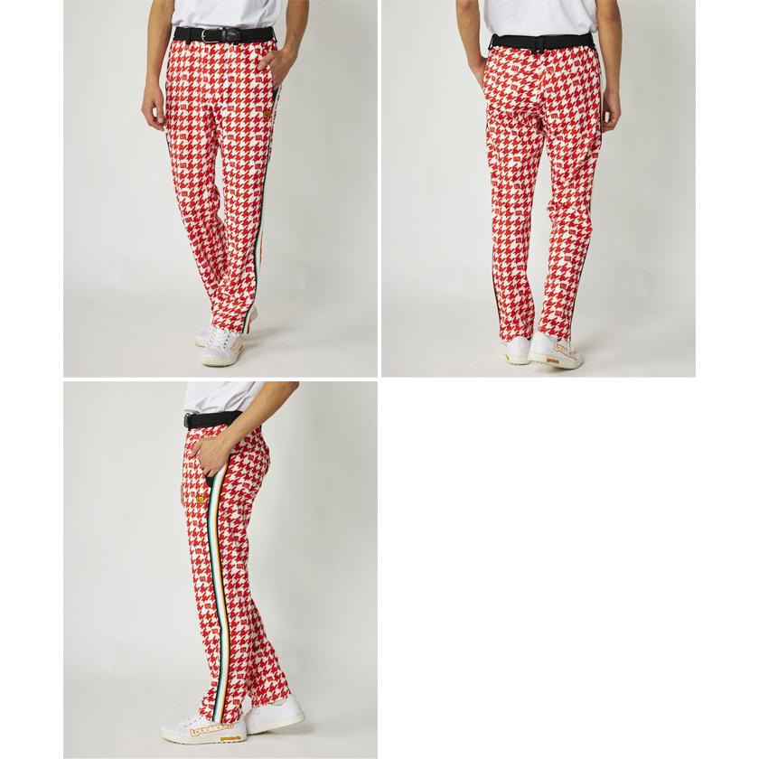 美品 LOUDMOUTH ラウドマウス ロングパンツ 総柄 レッド系　Xmas LOUDMOUTH（ラウドマウスゴルフ） ラウドマウス メンズ トラックパンツ