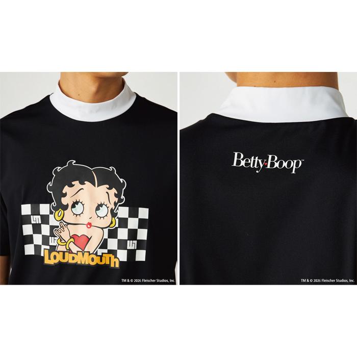 サイズ：3L LOUD MOUTH ラウドマウス  モックネック 半袖Tシャツ Betty Boop ホワイト系 [240101739269] ゴルフウェア メンズ ストスト LOUDMOUTH（ラウドマウスゴルフ） ラウドマウス メンズ ベティー