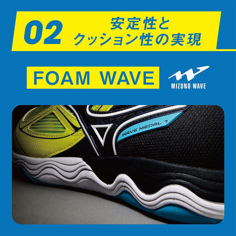 2E幅 ミズノ メンズ レディース ウエーブメダル7 卓球シューズ ローカット 81GA2315_4