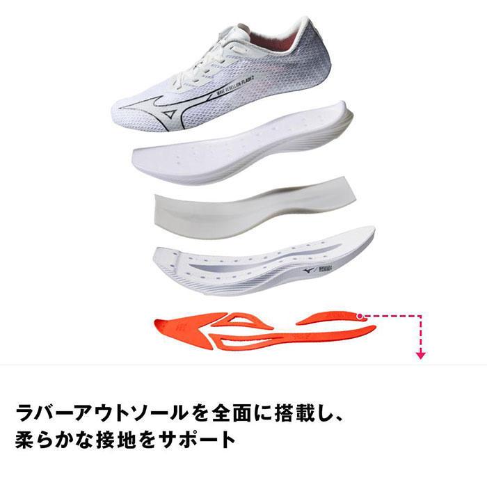 2E幅 ミズノ メンズ ウエーブリベリオンフラッシュ2 ランニングシューズ ジョギング マラソン サブ3を目指すランナーへ J1GC2435の画像