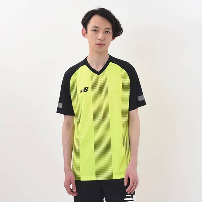 新作入荷 ニューバランス メンズ ストライプ Striped ゲームショートスリーブシャツ サッカーウェア フットサルウェア 半袖 トップス Emt9008 Babylonrooftop Com Au