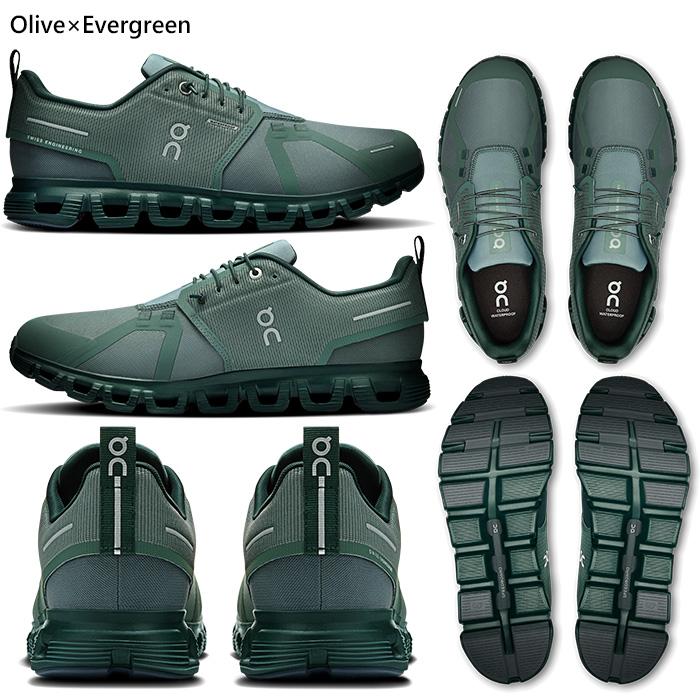 ONクラウド6　ランニングシューズ　 ディープグリーン+ブラック　防水 On オン メンズ クラウド6 ウォータープルーフ Cloud 6 WP