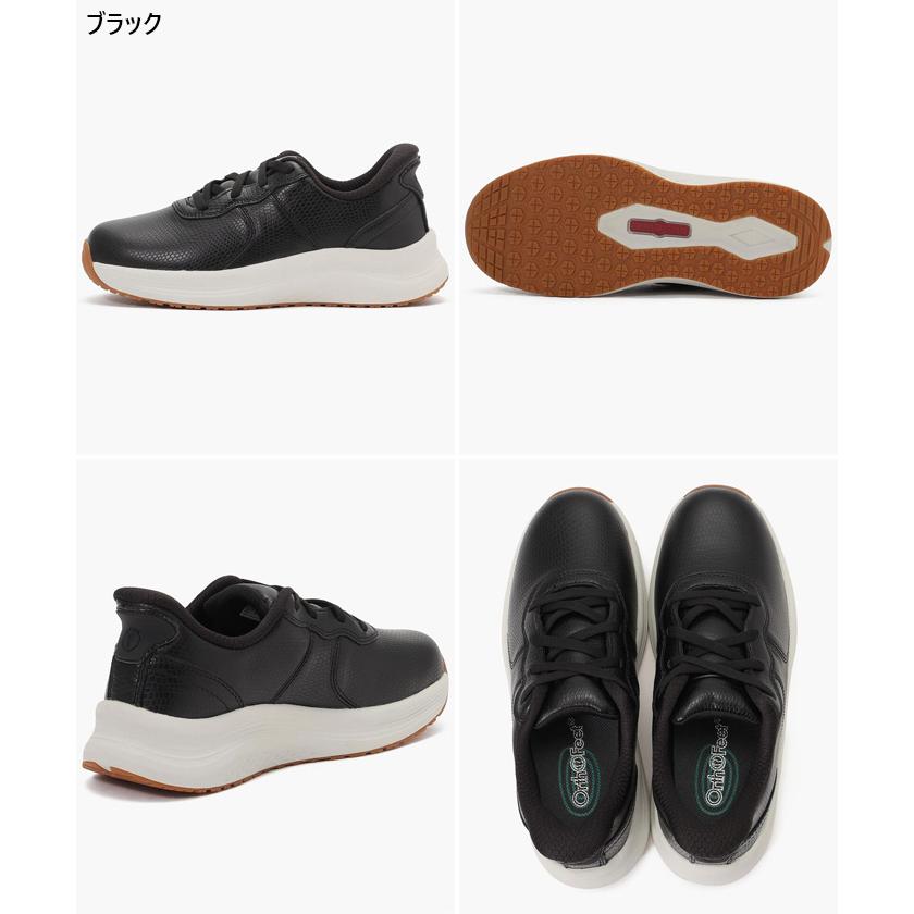 ミディアム幅 2E相当 オーソフィート レディース ストライド STRIDE ナチュラルレザー スニーカー ハンズフリーシューズ 紐靴 牛革 ホワイト 白 ブラック 黒 送料無料 orthofeet OF80101M OF80102M Orthofeet ミディアム幅 2E相当 オーソフィート レディース ストライド