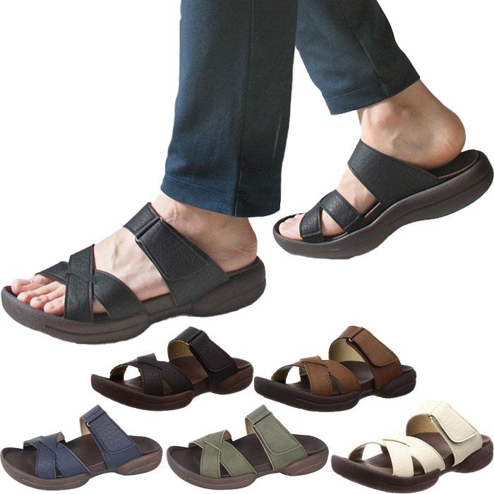 Re:getA（リゲッタ） メンズ サンダル クロスベルトグミインソール