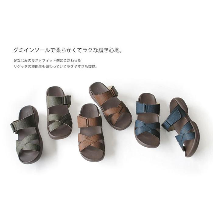 Re:getA（リゲッタ） メンズ サンダル クロスベルトグミインソール