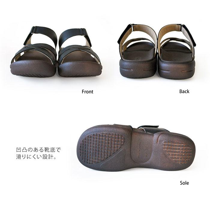Re:getA（リゲッタ） メンズ サンダル クロスベルトグミインソール
