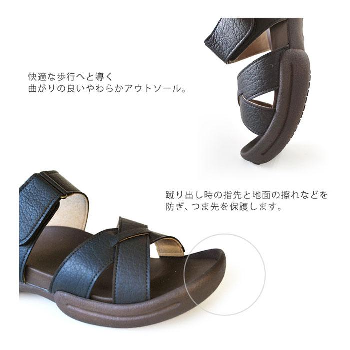 Re:getA（リゲッタ） メンズ サンダル クロスベルトグミインソール